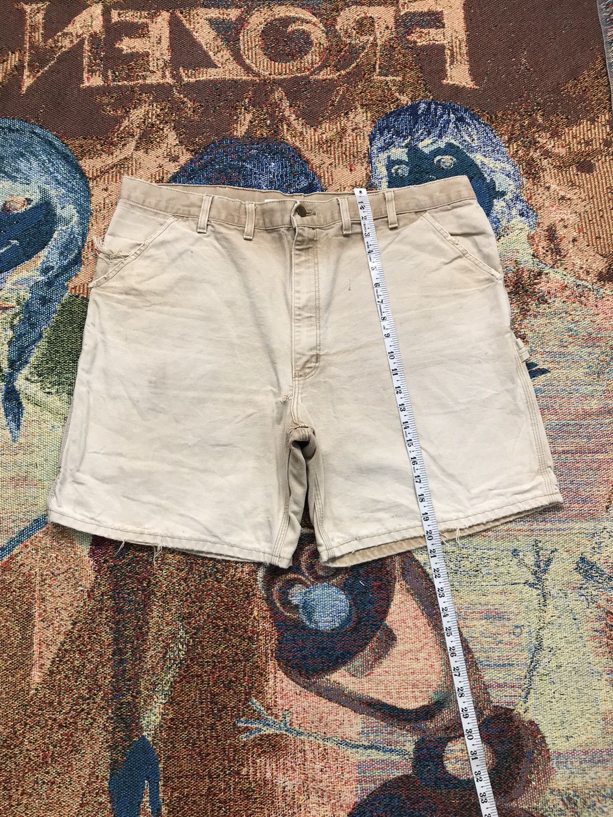 Carhartt 90sVintage Carharttt WU1906 sunfaded carpenter denim short Size US 42 / EU 58 - 7 Thumbnail
