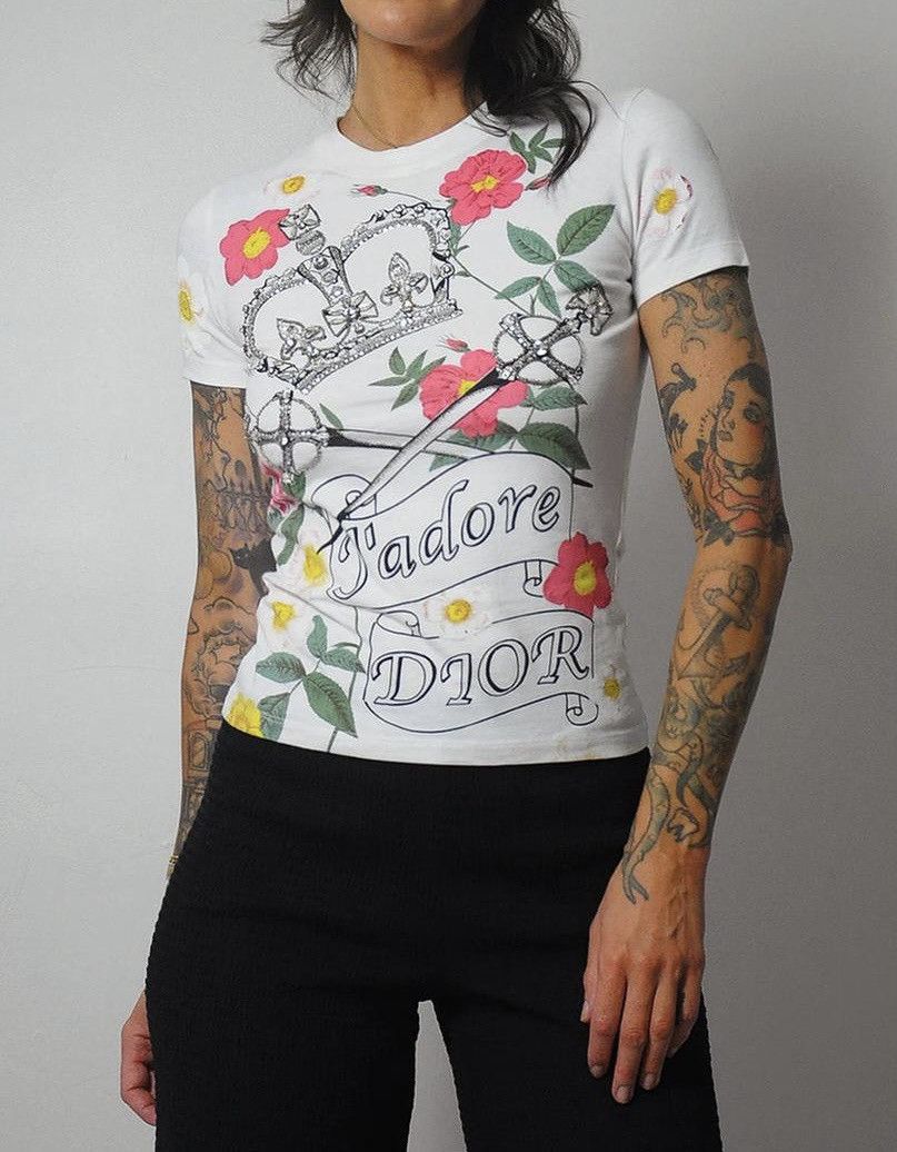 Christian Dior Monsieur J adore Dior Fall 2003 John Galliano Design T Shirt Size M / US 6-8 / IT 42-44 - 3 Thumbnail