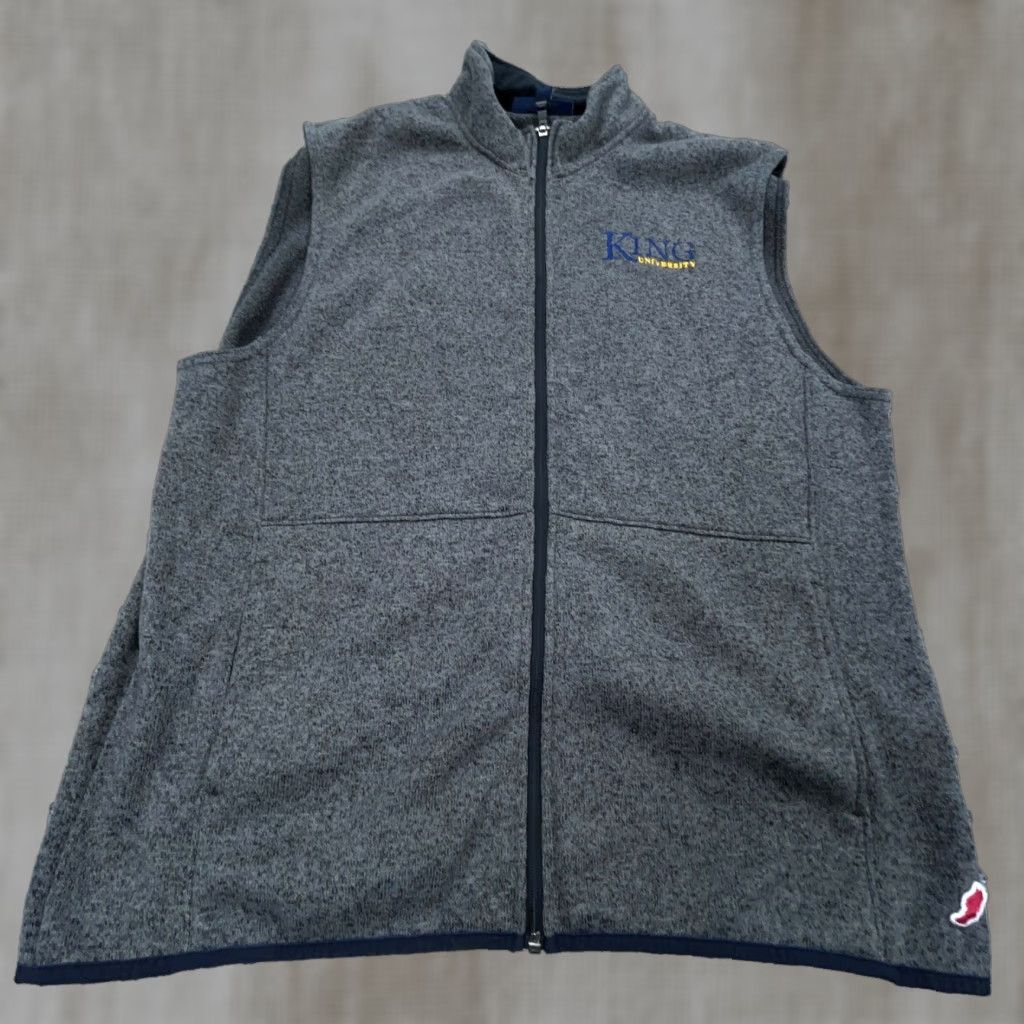 Vintage League King University Vest Men XL Gray Fleece Jacket Collage Heather Adult Size US XL / EU 56 / 4 - 1 Thumbnail