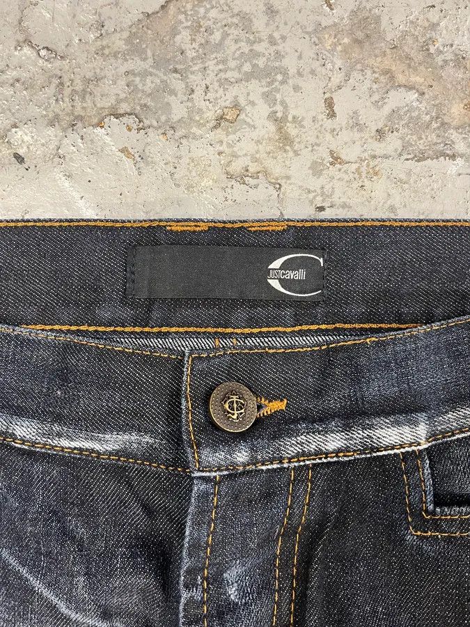 Designer × Just Cavalli × Vintage AW2010 Cavalli Brut Marin Faded Denim Slim Jeans Size US 30 / EU 46 - 9 Thumbnail