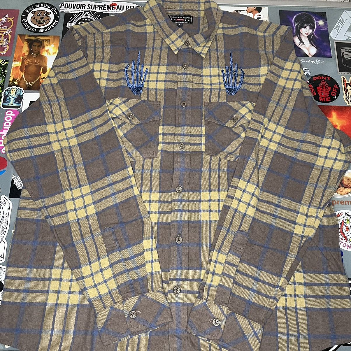 Supreme Supreme Hysteric Glamour Plaid Flannel Shirt Brown Large New |  Grailed