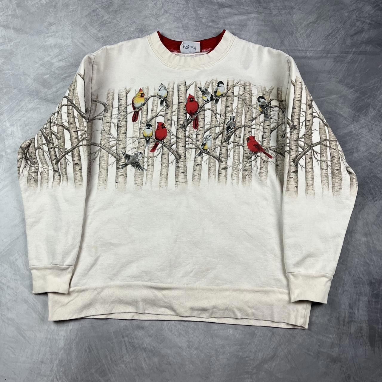 Designer Vintage winter birds sweater Size US L / EU 52-54 / 3 - 1 Thumbnail