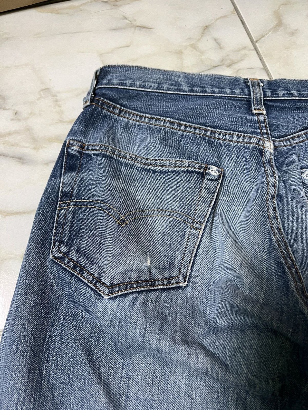 Levi's × Levi's Vintage Clothing 💥Vintage 90’s💥Levis Big E 501 XX Distress Selvedge Jean Size US 28 / EU 44 - 13 Thumbnail