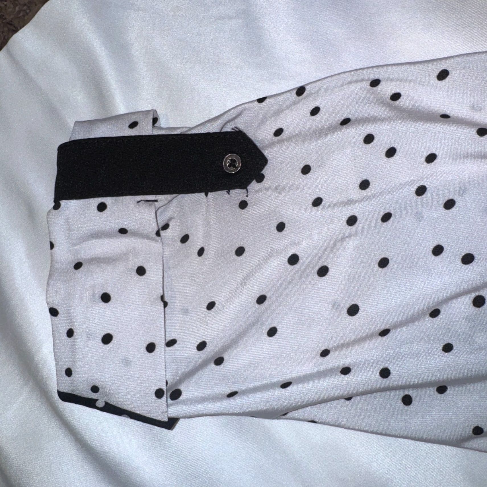 Pinko Nygard Tunic Shirt Women's Polka Dot Button Front 3/4 Sleeve Pink Black White Large L Knit Polyester Elastane Casual Seasonal Size L / US 10 / IT 46 - 4 Thumbnail