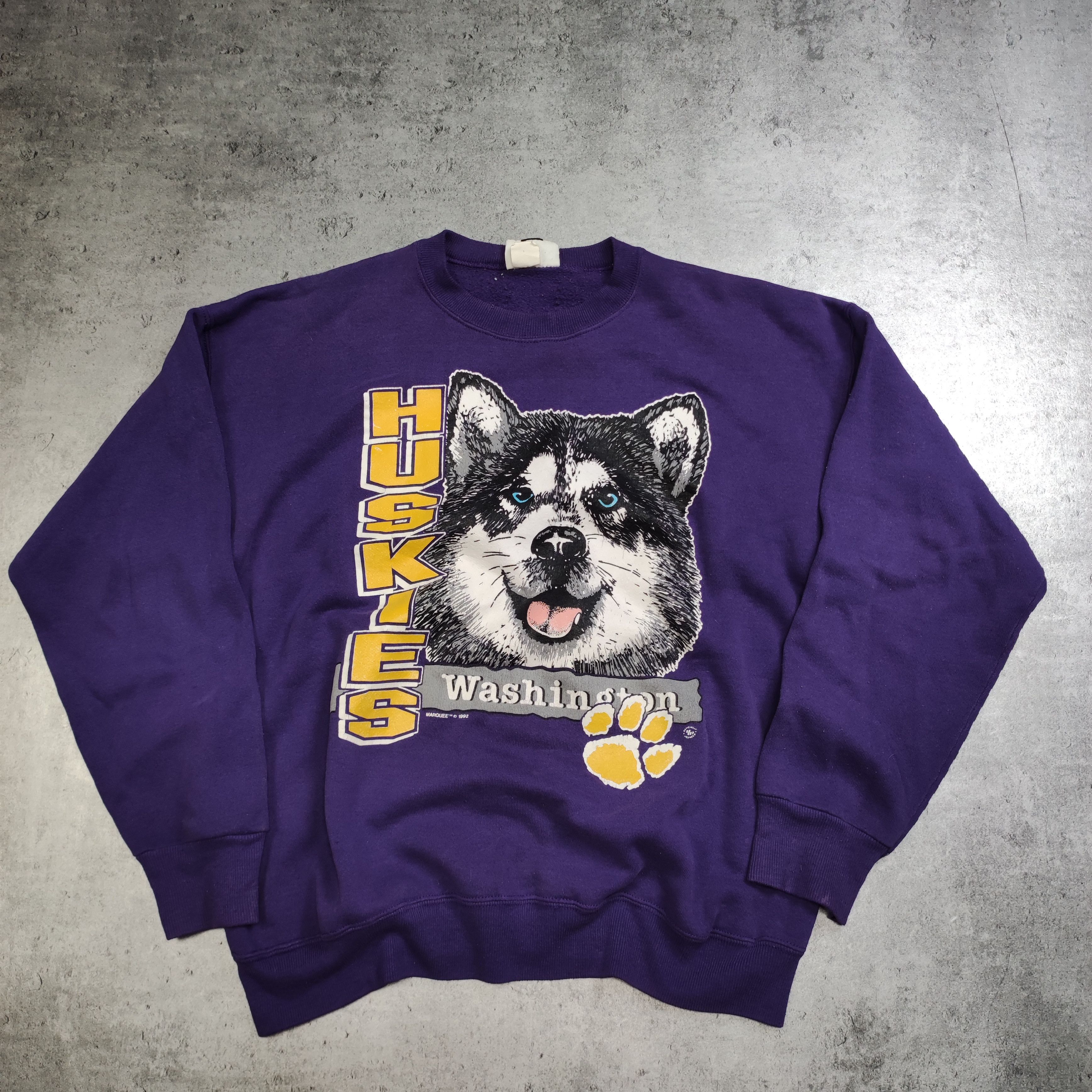 NFL × Vintage Vintage RARE 1992 OG Washington Huskies Purple Crewneck Size US XL / EU 56 / 4 - 2 Thumbnail