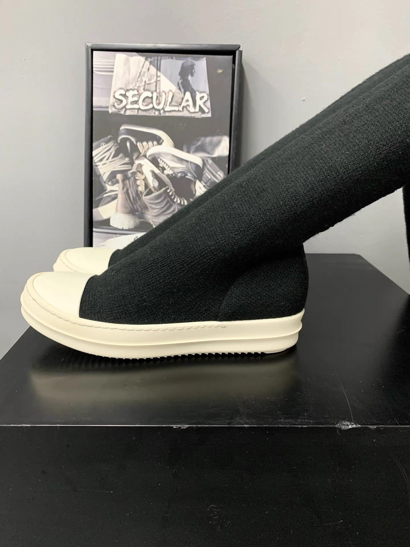 Rick Owens Rick Owens Over‑Knee Goddess Boots K34 Size US 5.5 / IT 35.5 - 4 Thumbnail