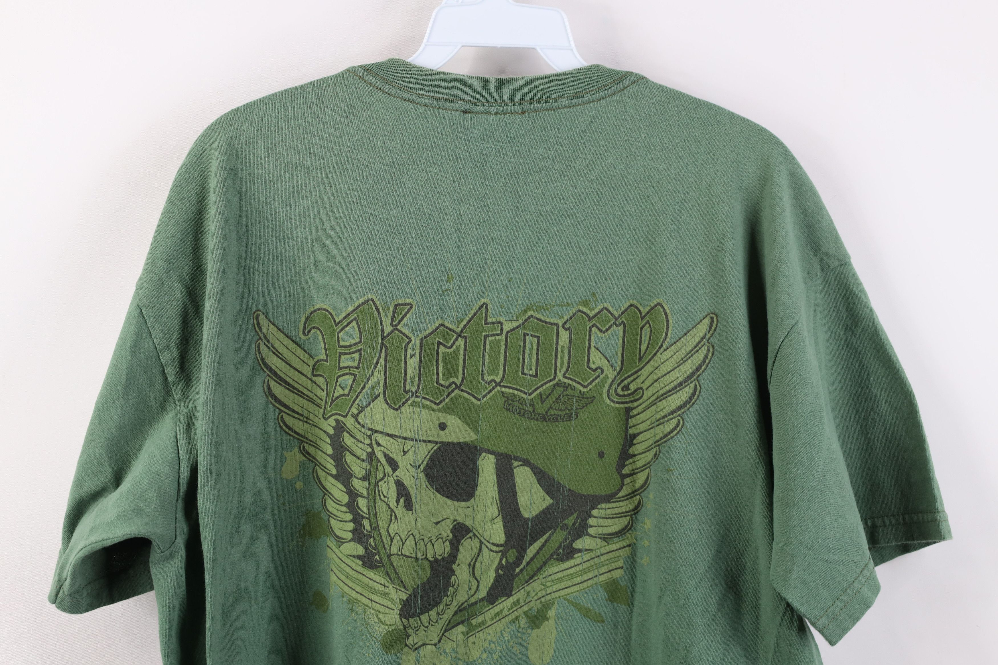 Vintage Vintage Victory Motorcycle Spell Out Skull Military T-Shirt Size US L / EU 52-54 / 3 - 13 Thumbnail