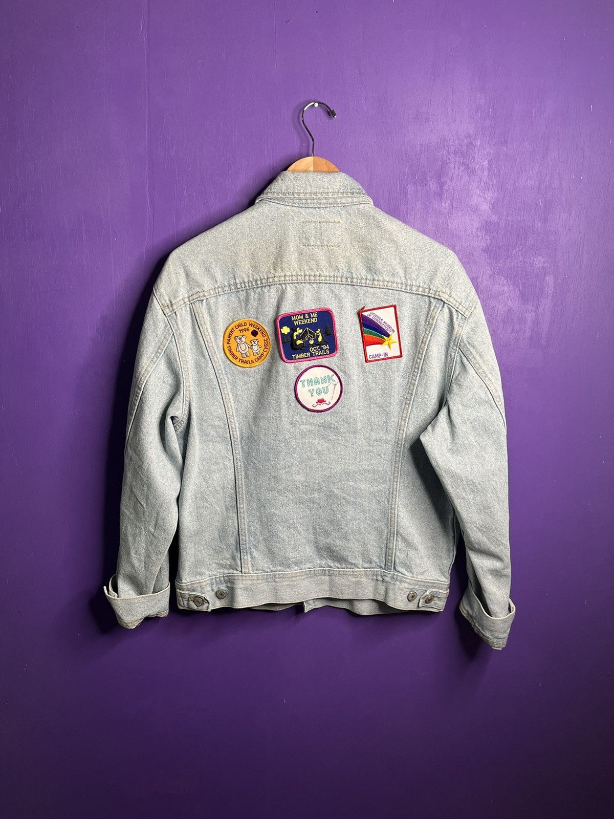 Lee × Vintage Vintage 90s Lee lightwash patches denim jacket Size US L / EU 52-54 / 3 - 2 Thumbnail