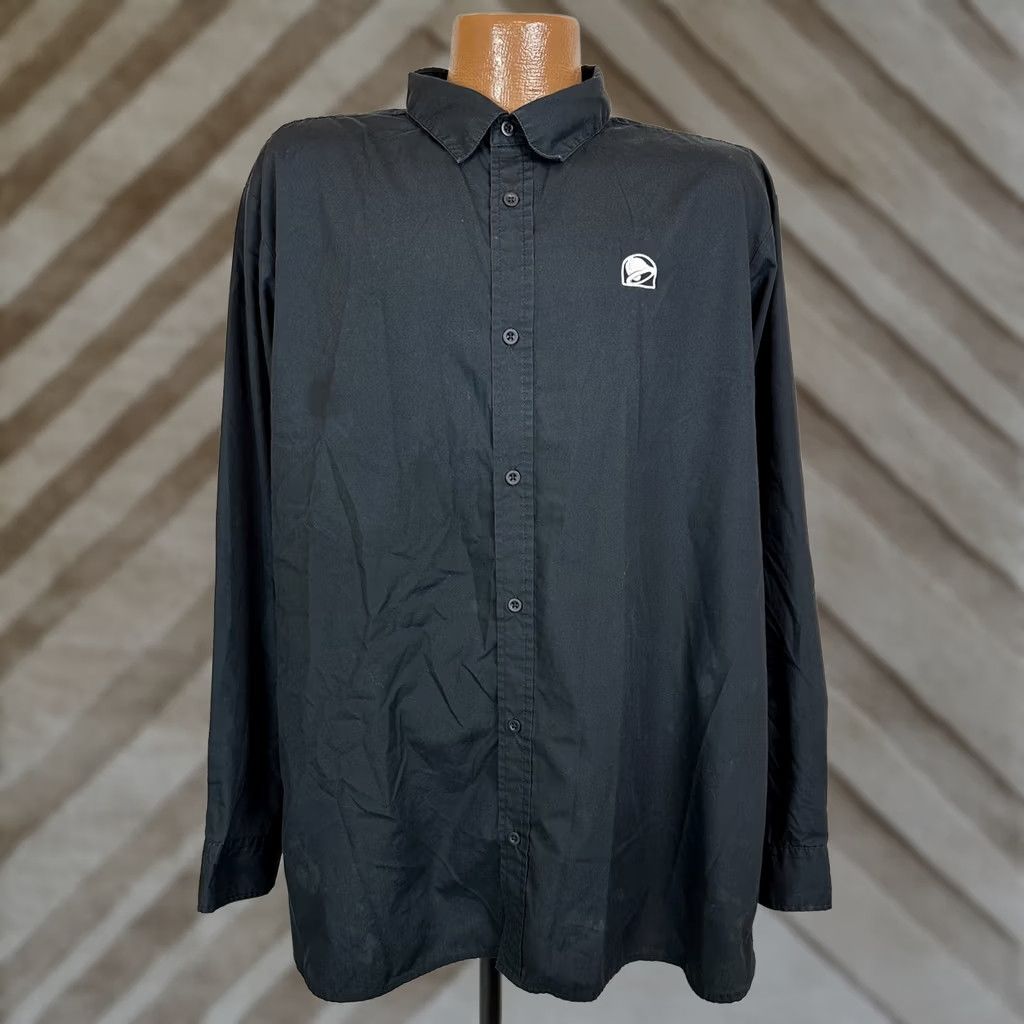 Bell Taco Bell Shirt Men XLT Long Sleeve Button Up Employee Uniform Fast Food FLAW Size US XL / EU 56 / 4 - 1 Thumbnail