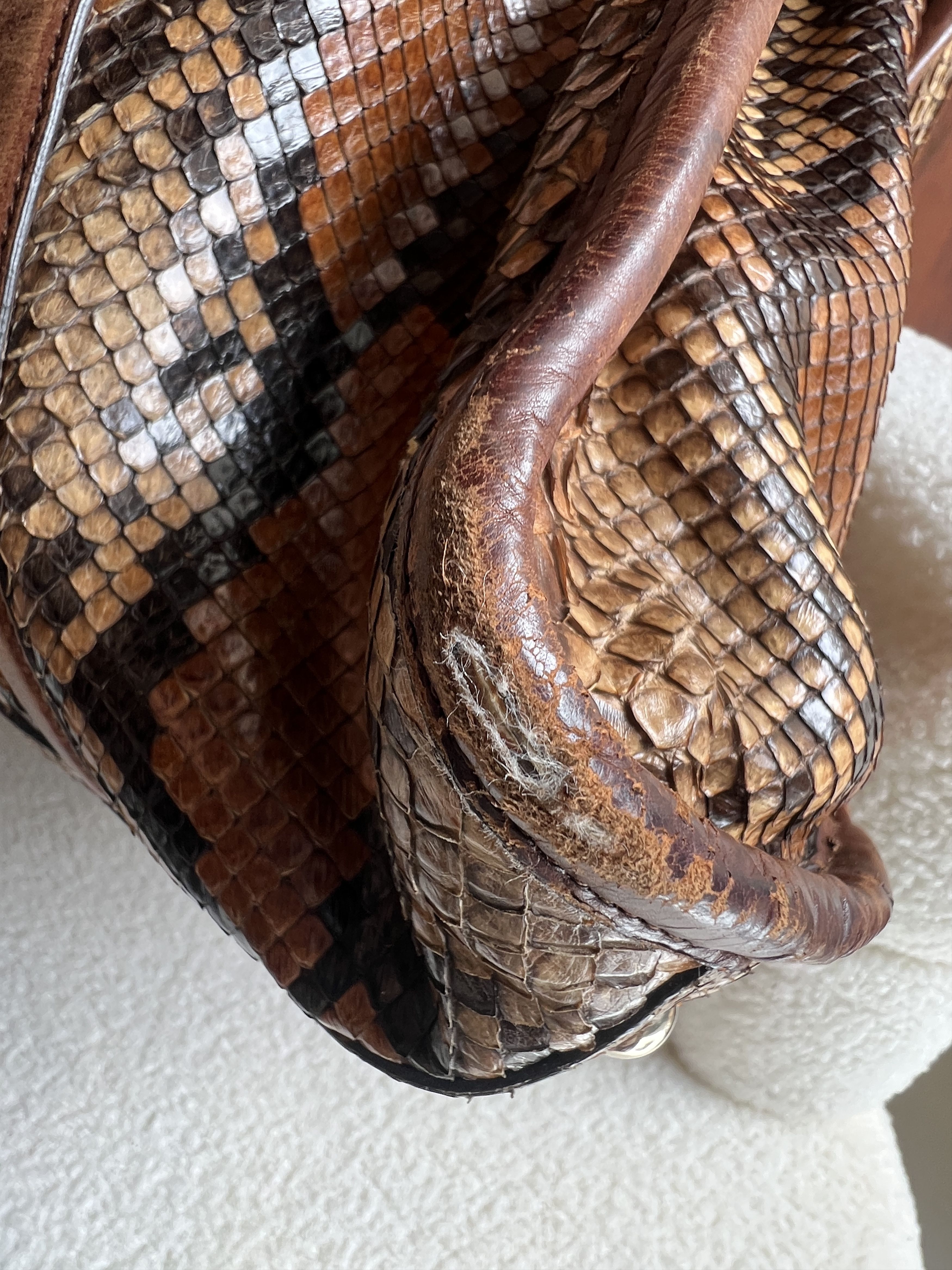 Gucci Rare Gucci Brown Python Leather Large Tote Bag Size ONE SIZE - 16 Thumbnail