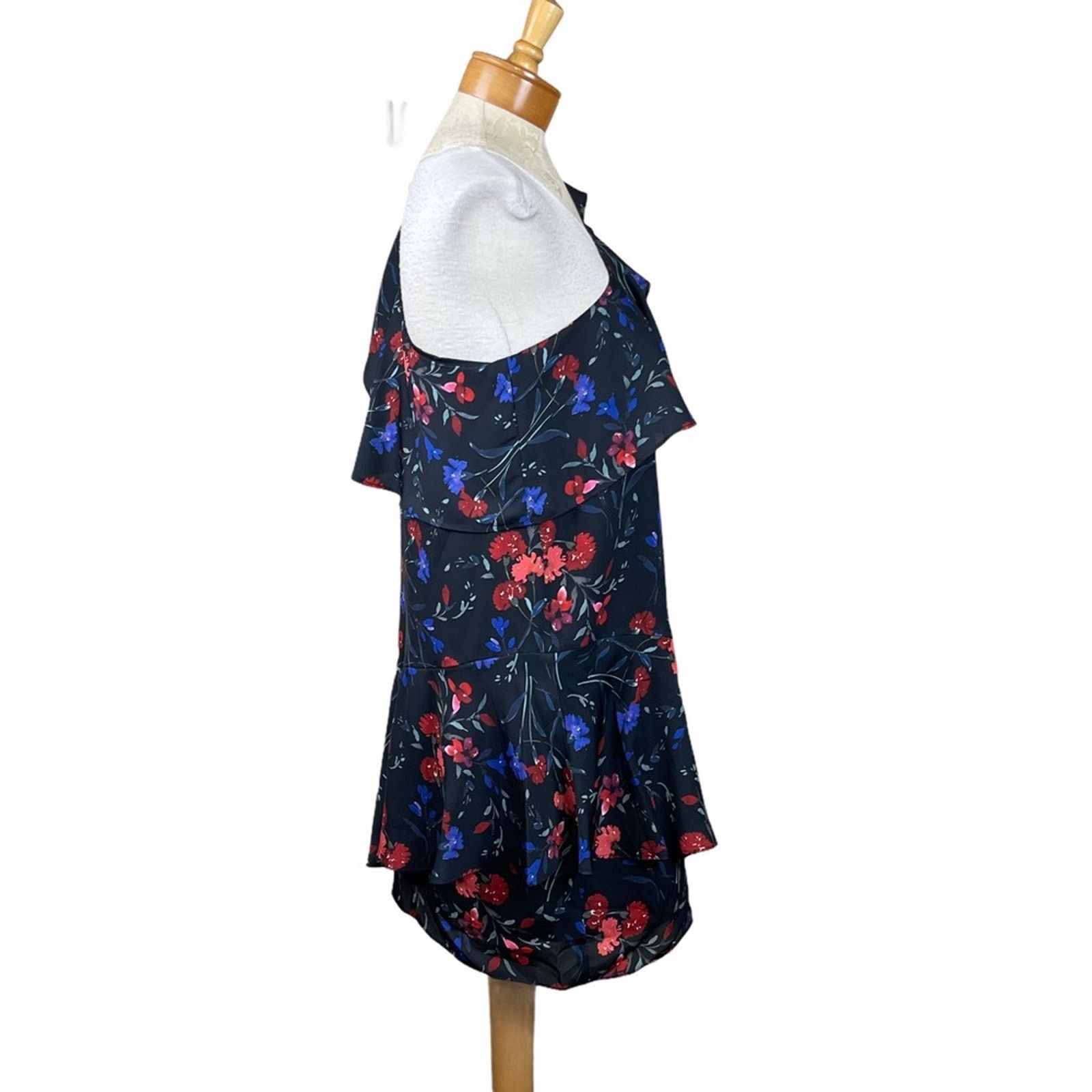 Parker Parker One Shoulder Ruffled Floral Dress Black M Size M / US 6-8 / IT 42-44 - 5 Thumbnail