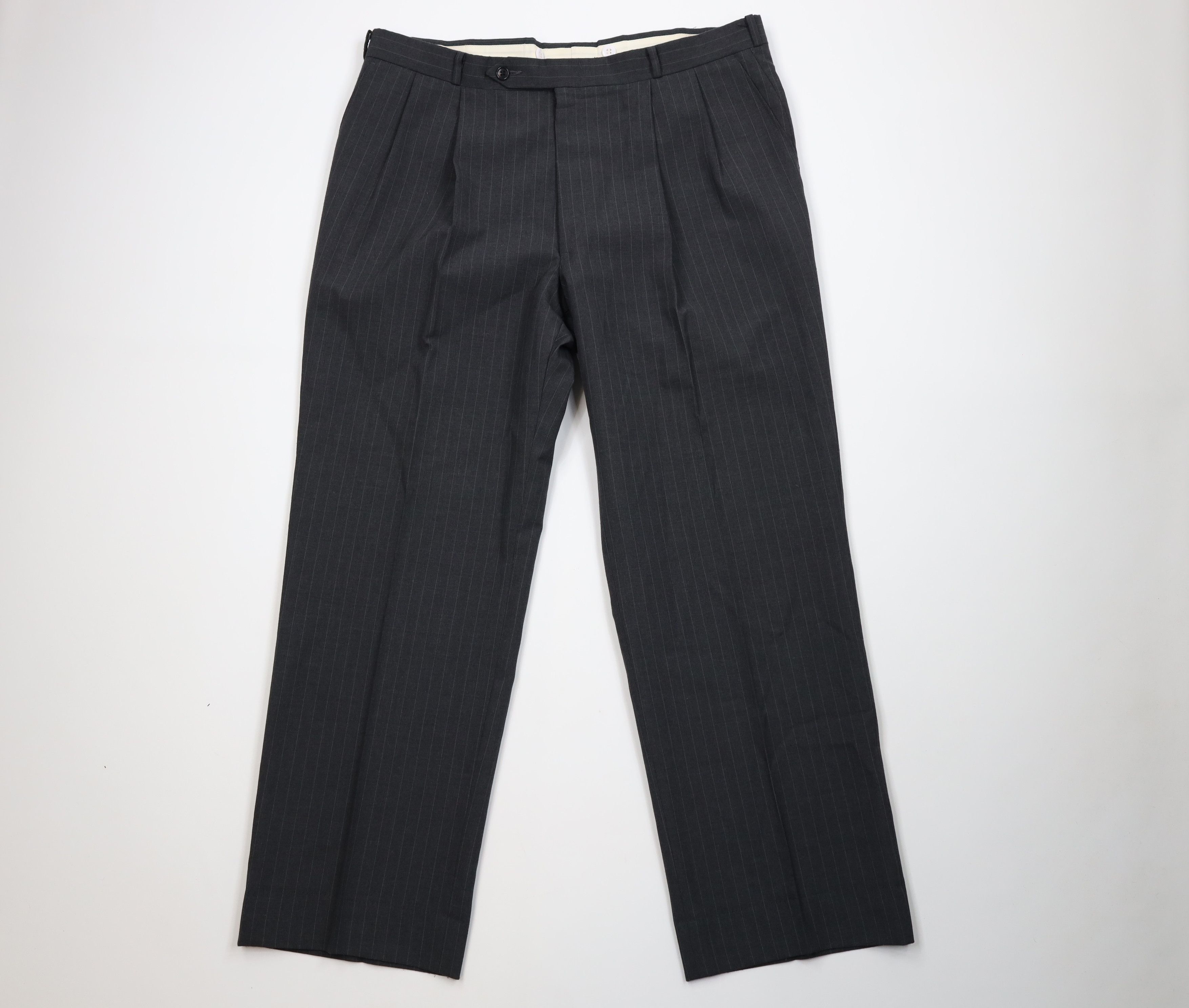 Vintage Vintage 70s Streetwear Pinstriped Wide Leg Chino Pants USA Size US 40 / EU 56 - 1 Thumbnail