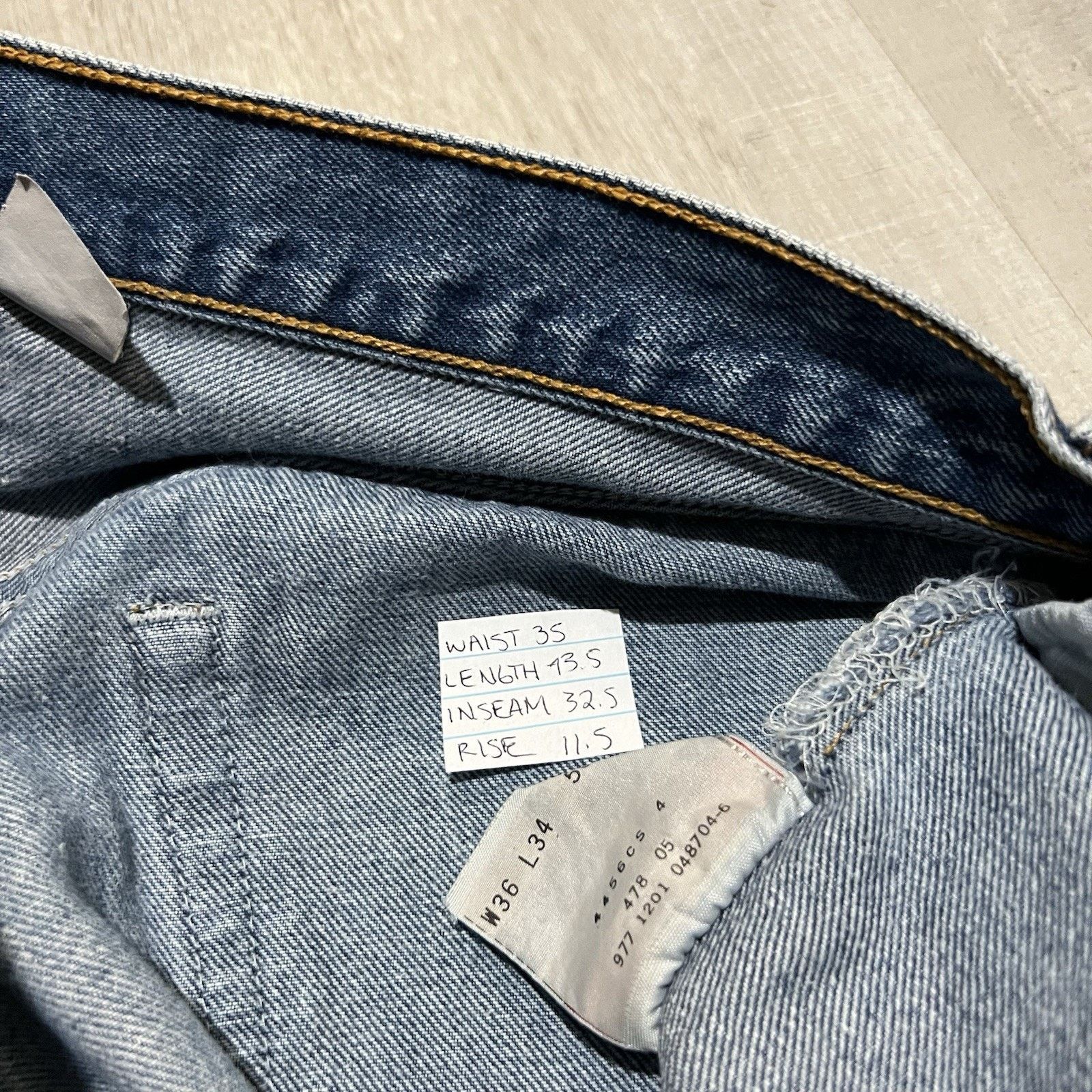 Levi's VTG Levis 501 Jeans Faded Blue Y2K Button Fly Jeans Size US 35 - 7 Thumbnail