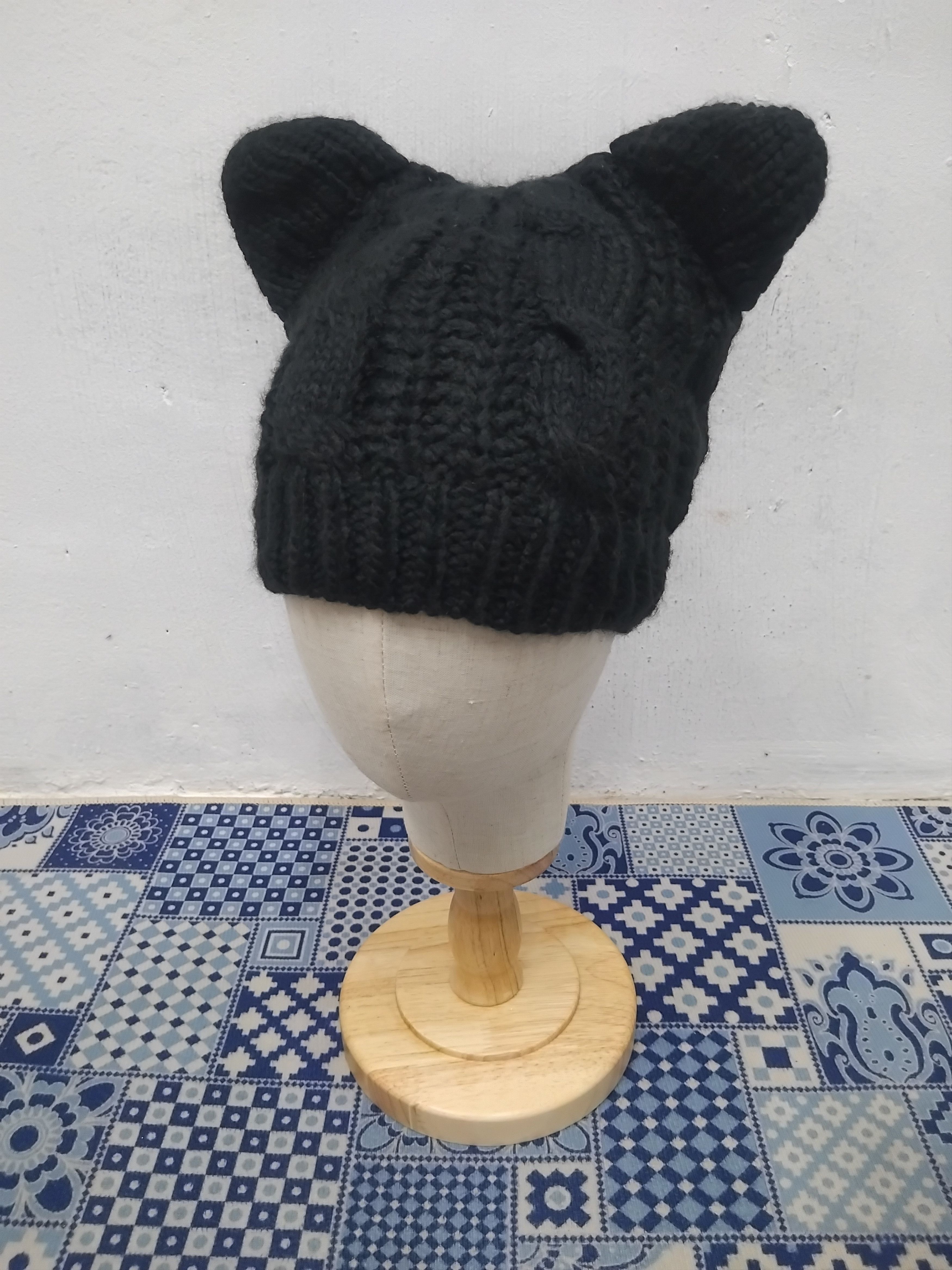 Japanese Brand Mouse black colour beanie Size ONE SIZE - 3 Thumbnail