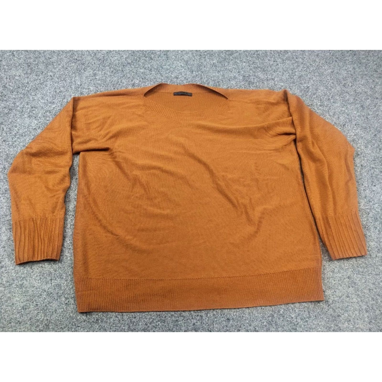 Vintage VINTAGE Oska German Design Light loose-fitting orange fabric blend minimalistic sweater Size M / US 6-8 / IT 42-44 - 6 Thumbnail