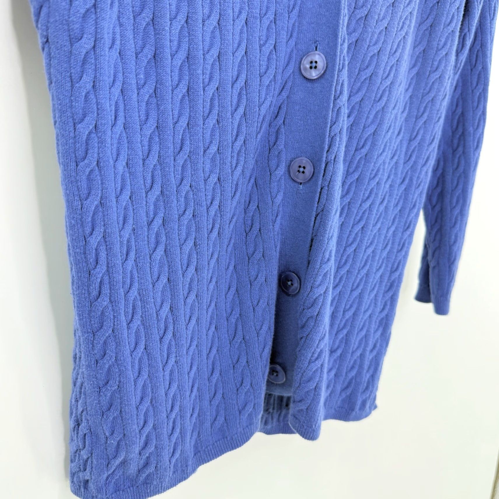 Talbots Talbots Cardigan Womens Blue Cable Knit V-Neck Button Front Sweater M Size M / US 6-8 / IT 42-44 - 5 Thumbnail