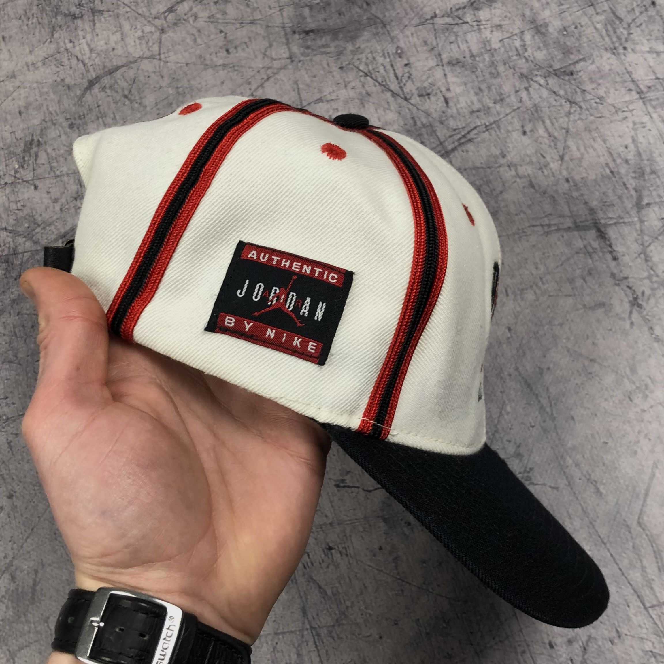Jordan Brand Rare 90s Air Jordan Nike Striped Vintage Cap Size ONE SIZE - 3 Thumbnail