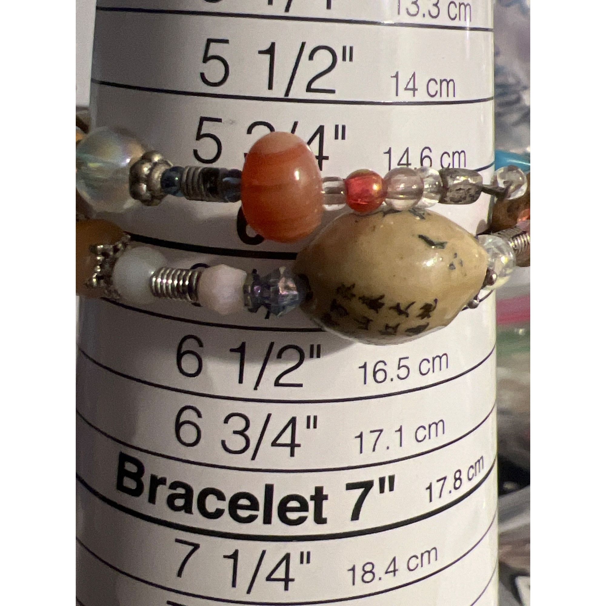 Other Multicolor Beaded Bracelet Memory Floral Chinese Script Desi Size ONE SIZE - 5 Thumbnail