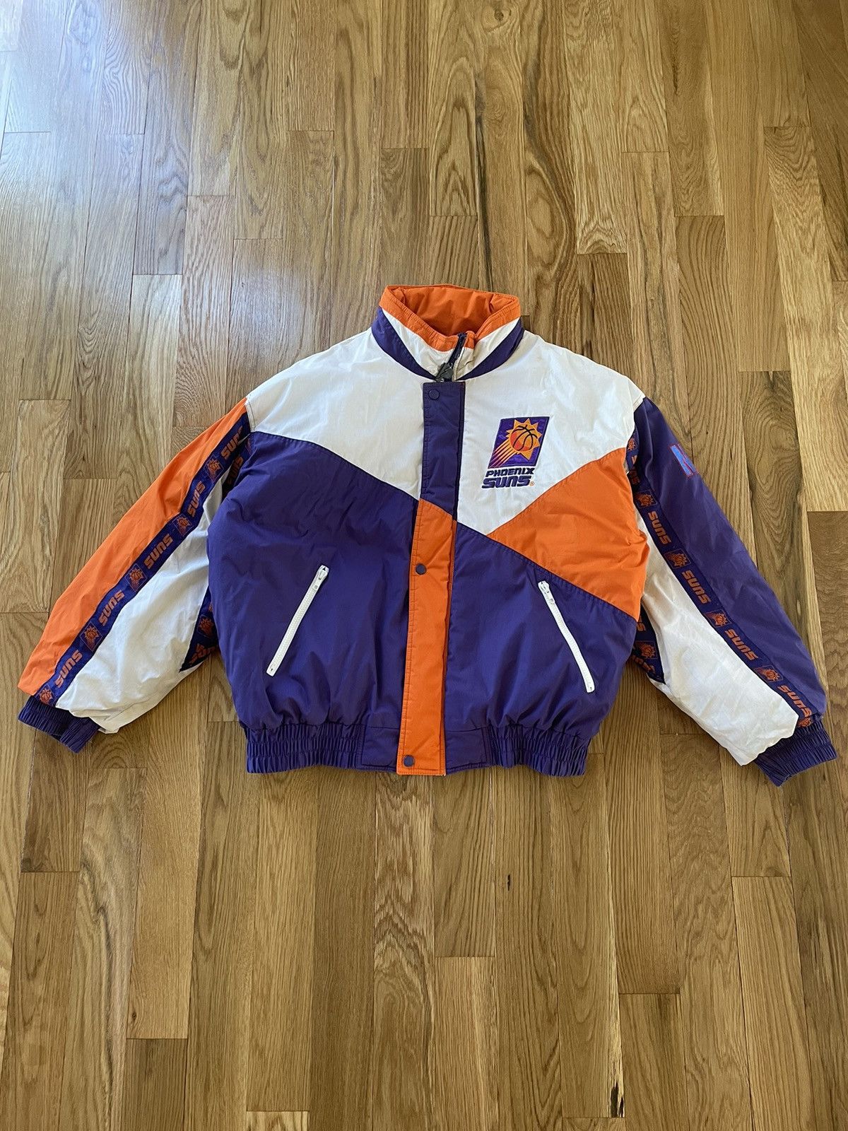 Image of Phoenix Suns Nba Vintage 90's Puffer Jacket XL in Purple, Men's