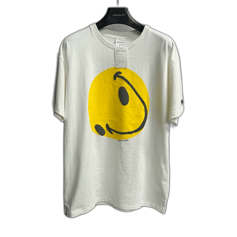 READYMADE White Smiley Face Print Casual T-Shirt Size US L / EU 52-54 / 3 - 1 Thumbnail