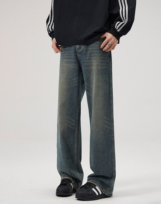 Japanese Brand American retro distressed washed straight leg jeans Size US 32 / EU 48 - 1 Thumbnail