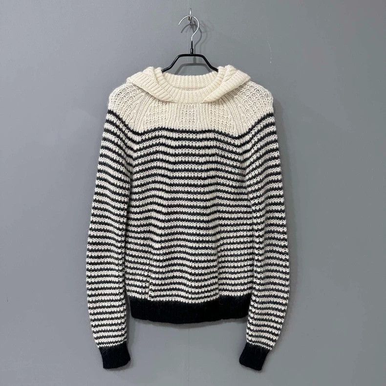 Saint Laurent Paris Saint Laurent Paris Wool striped hooded sweater 2505-Nextar Size S / US 4 / IT 40 - 1 Thumbnail