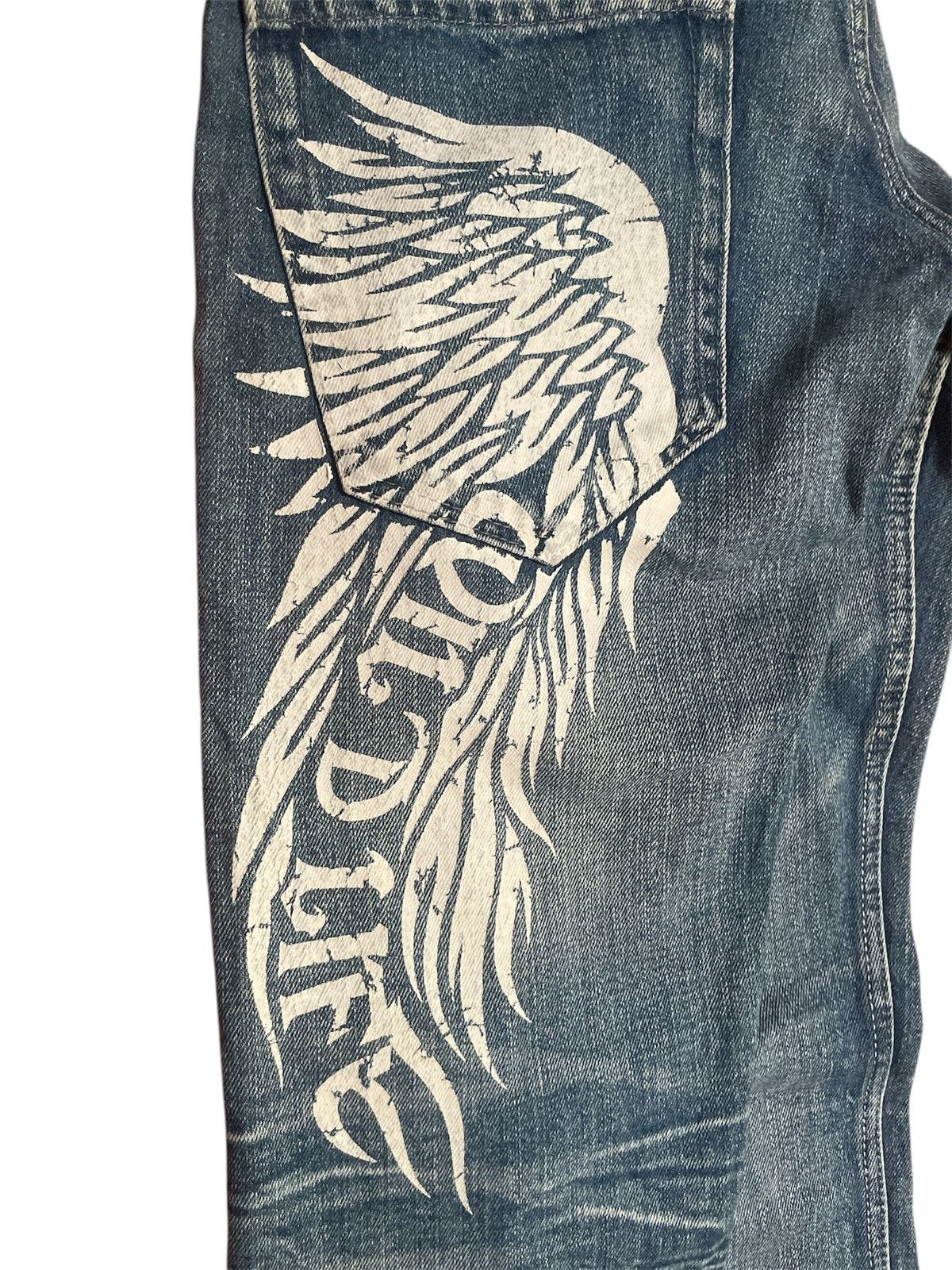 Japanese Brand × Vintage Double Waist Crazy Lightning Wash Jeans Size US 30 / EU 46 - 8 Thumbnail