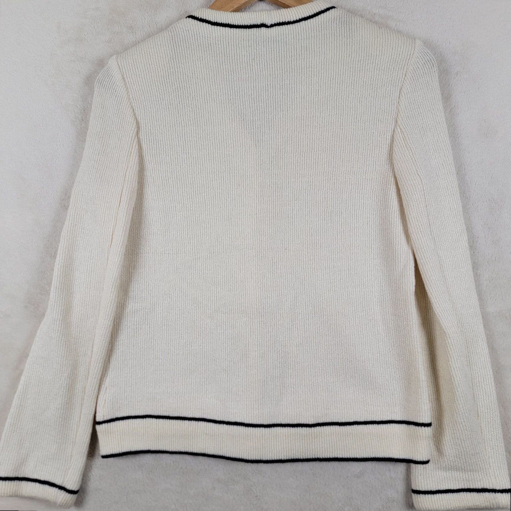 Buttero VINTAGE Butte Petites White Cardigan Knit PS White Casual Womens PS Old money Grandmacore Coastal grandma Size S / US 4 / IT 40 - 3 Thumbnail