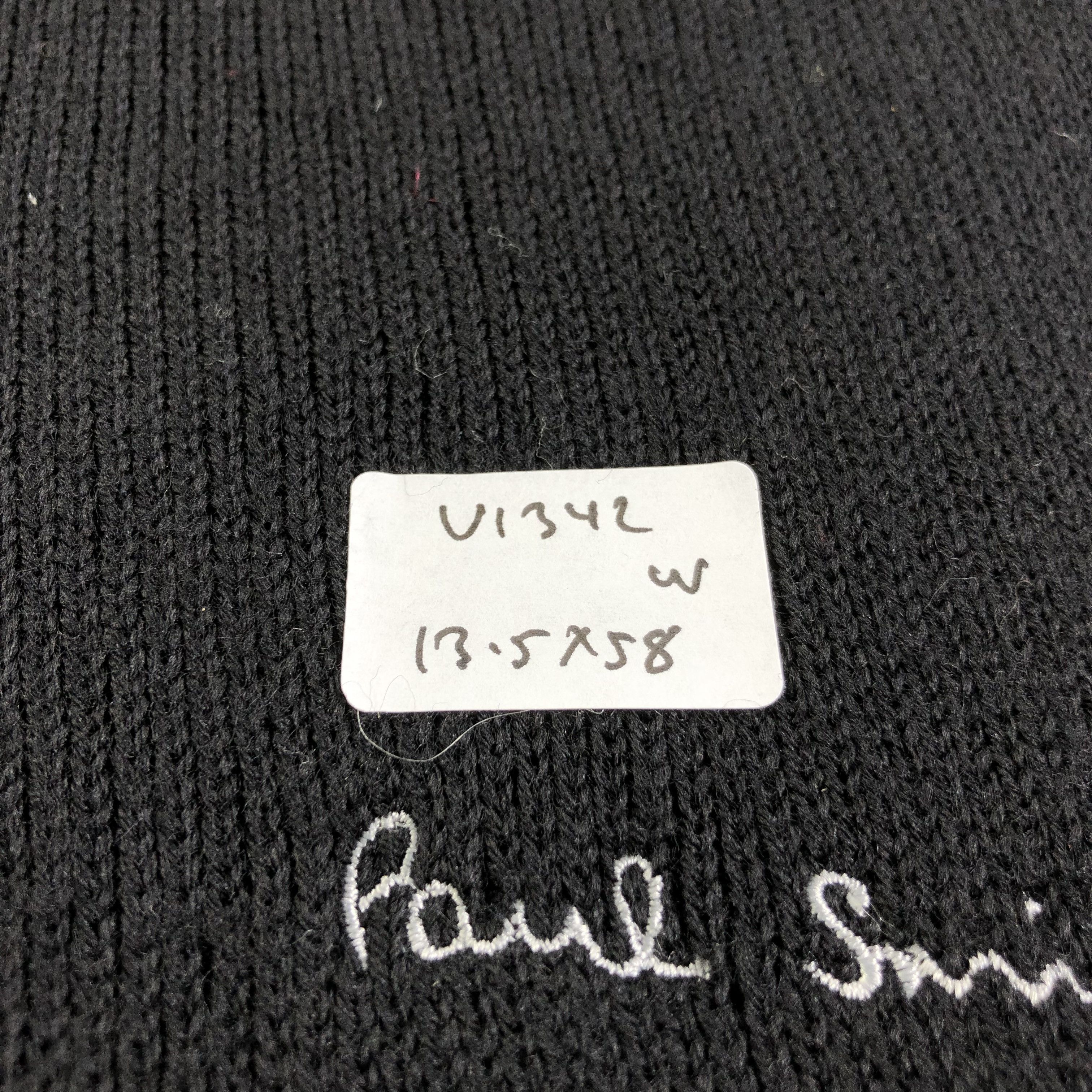 Paul Smith Paul Smith Plain Black Knit Wool Scarf Muffler V1342 Size ONE SIZE - 6 Thumbnail