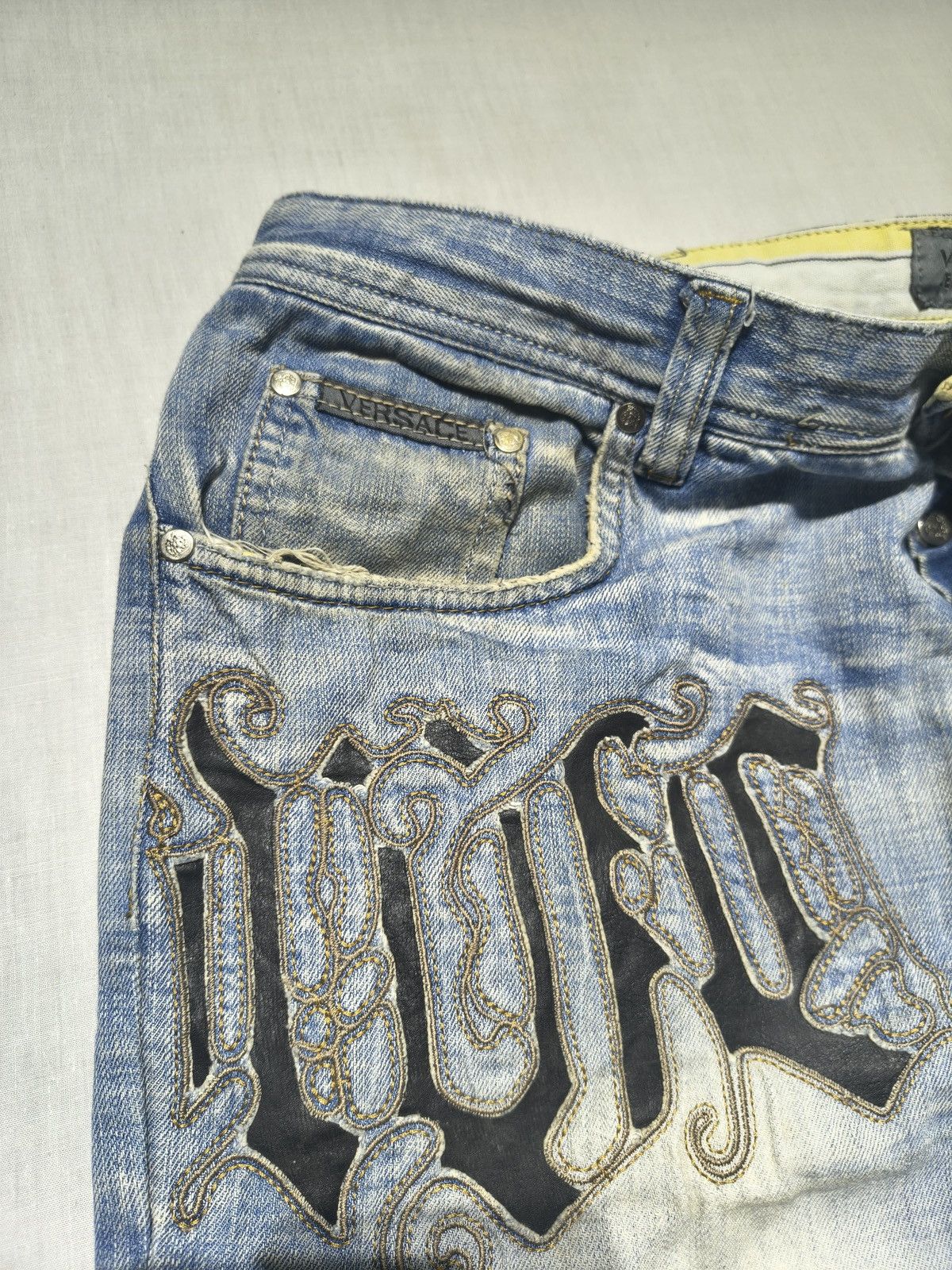 Versace Jeans Couture Versace couture Y2K hip hop jeans 🌞(035) Size US 38 / EU 54 - 8 Thumbnail