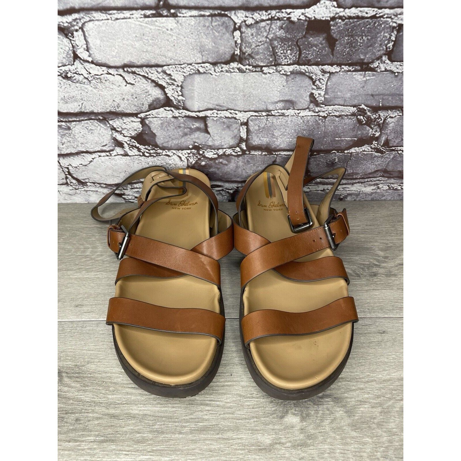 Sam Edelman Sam Edelman Eleanora Brown Leather Lug Sole Strap Sandals Wo Size US 11 / IT 41 - 14 Thumbnail