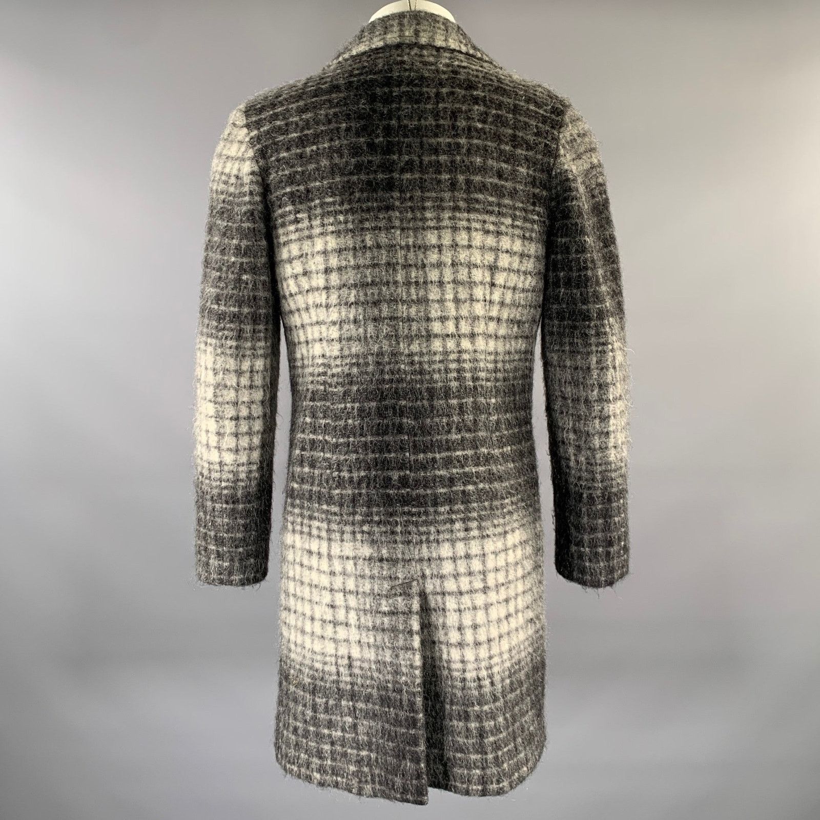 Scotch & Soda SCOTCH & SODA Grey Black Gingham Wool Blend Overcoat Size S Size US S / EU 44-46 / 1 - 4 Thumbnail