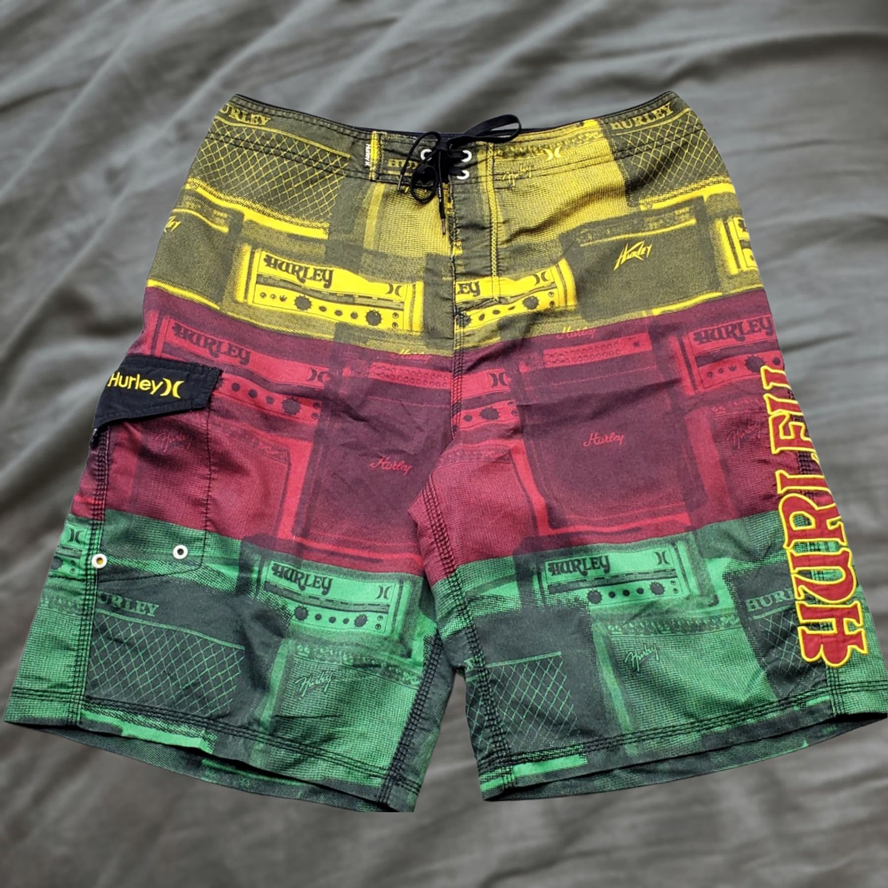 Hurley Hurley Board Shorts Mens XL Geometric Embroidered Logo Drawstring Size US 36 / EU 52 - 1 Thumbnail