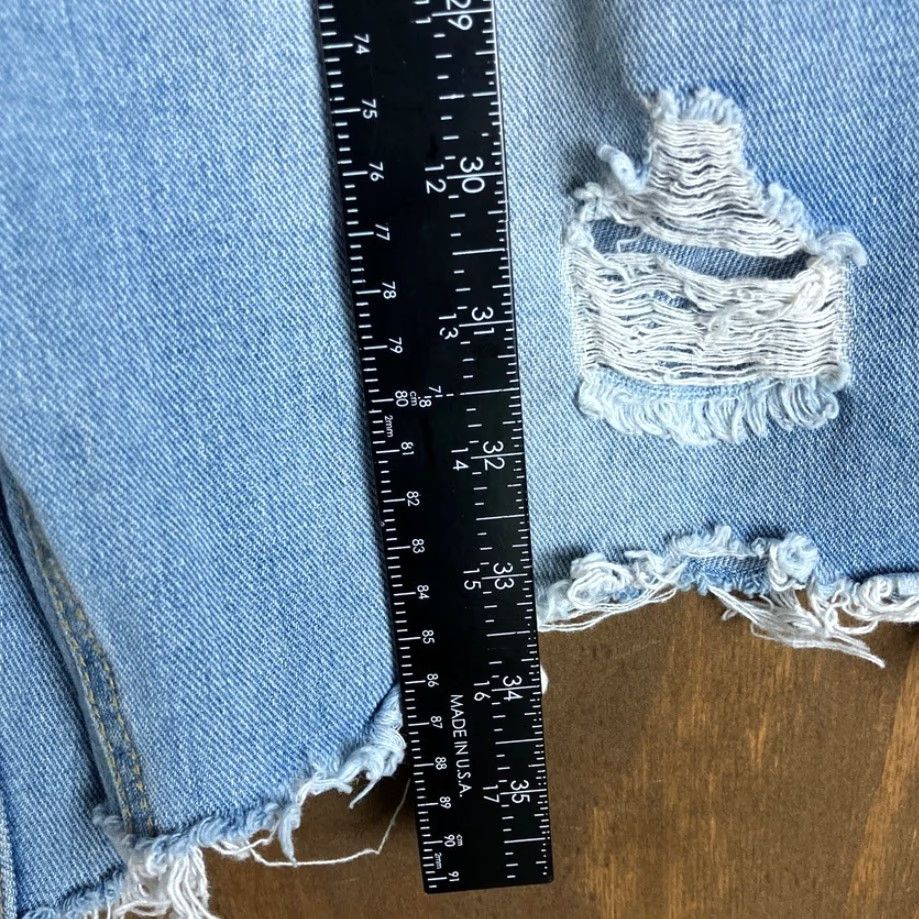 Denime Unbranded Womens Short Overalls Blue Denim Y2K Streetwear Distressed Medium Size 32" / US 10 / IT 46 - 6 Thumbnail