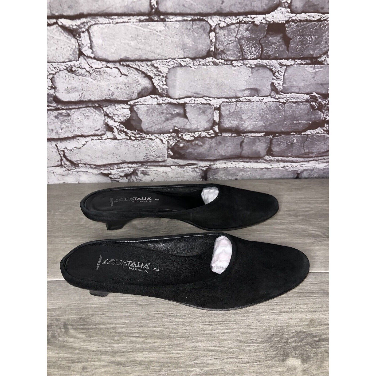 Aquatalia Aquatalia Black Suede Leather Low Heel Closed Mules Shoes Wo Size US 8 / IT 38 - 11 Thumbnail
