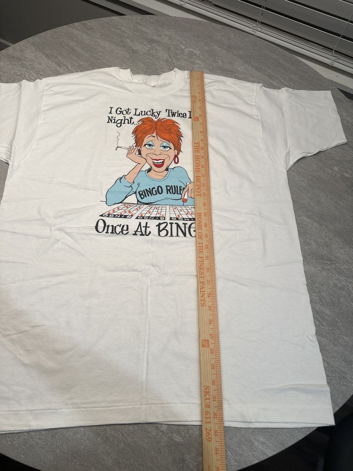 Fruit Of The Loom × Vintage Vintage 80s Bingo Smoking Single Stitch Shirt Funny Comedy Size US XXL / EU 58 / 5 - 7 Thumbnail