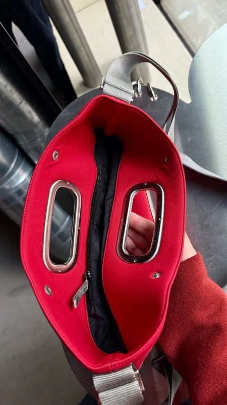 Prada Vintage Prada Neoprene / Rubber Handbag Red Size ONE SIZE - 3 Thumbnail