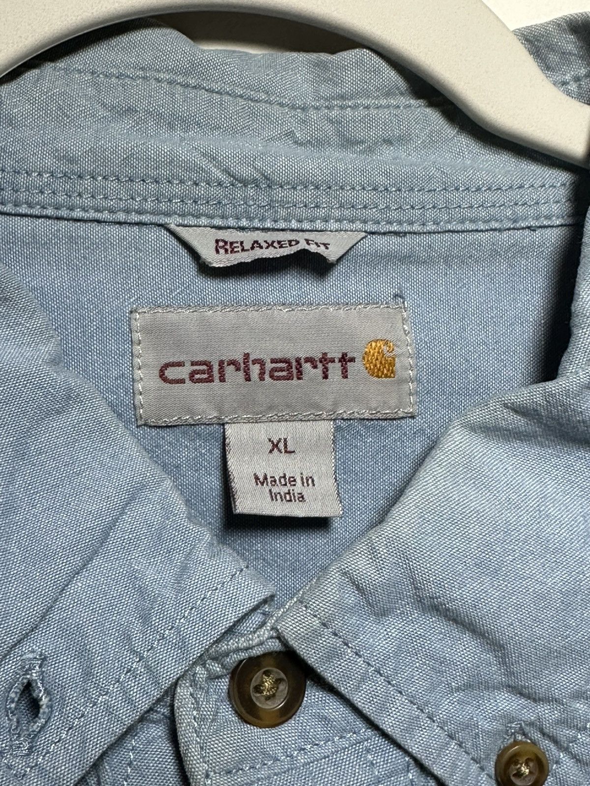 Carhartt Vintage Carhartt Blue Button Up Shirt Size US XL / EU 56 / 4 - 3 Thumbnail