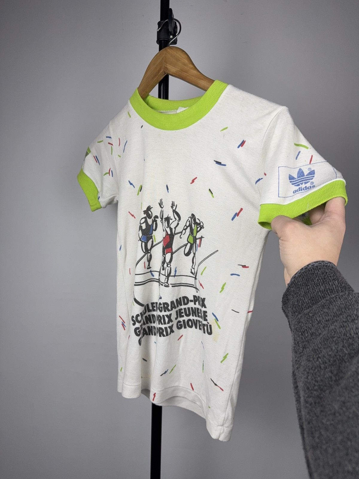 Adidas 1980s Adidas Trefoil Grand Prix Cycling Women’s T-Shirt Size XS / US 0-2 / IT 36-38 - 1 Thumbnail