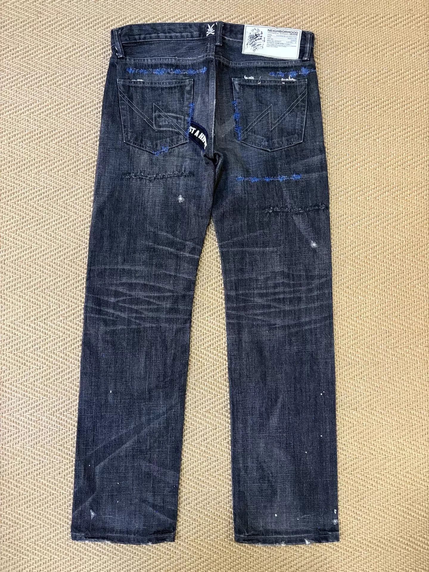 Neighborhood NBHD 09 Narrow M Black Anchor Washed Cut Jeans Near New Size US 32 / EU 48 - 2 Thumbnail