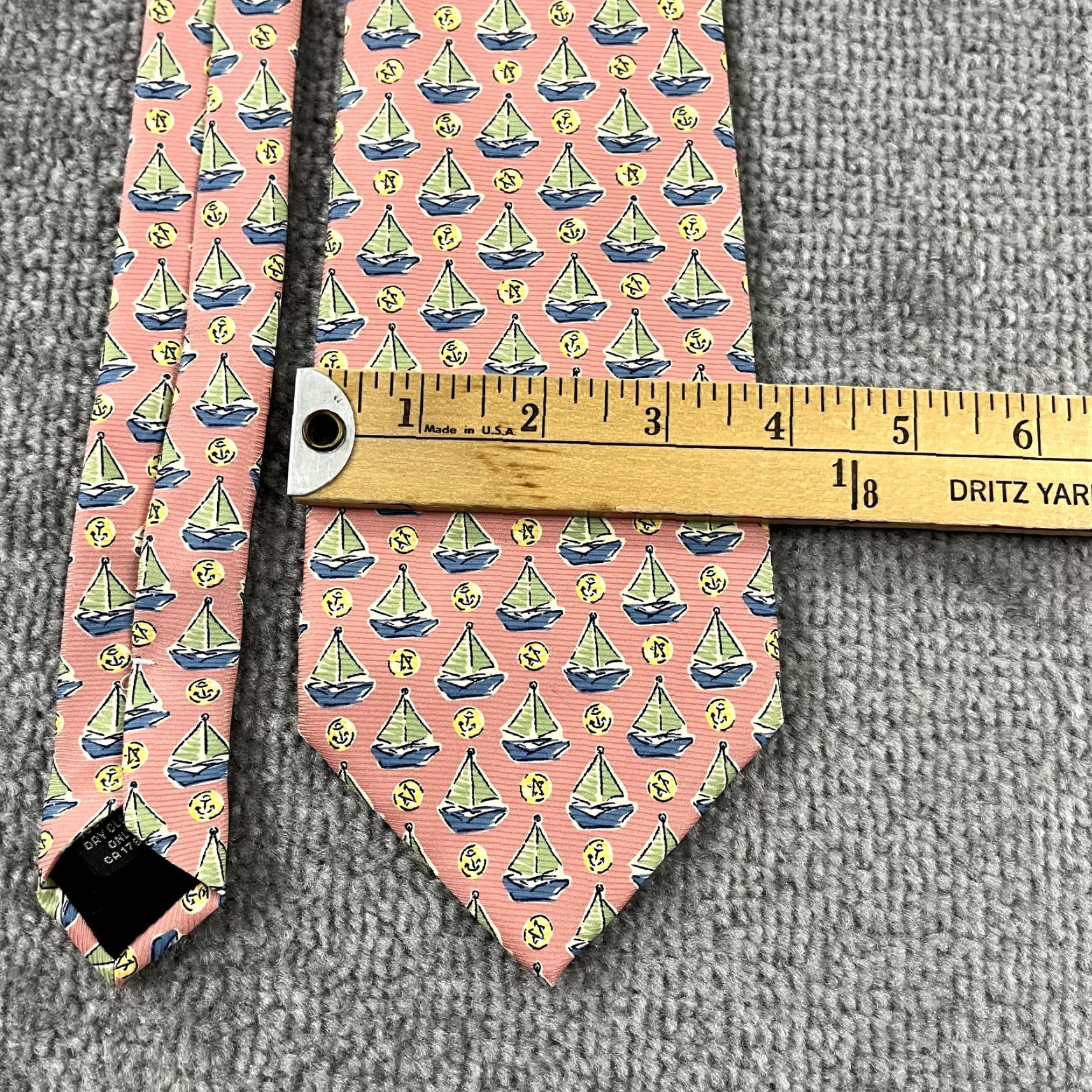 Banana Republic VINTAGE Banana Republic Men's Tie Silk Pink Sailboat Preppy Wide 3.75" Italy Size ONE SIZE - 4 Thumbnail