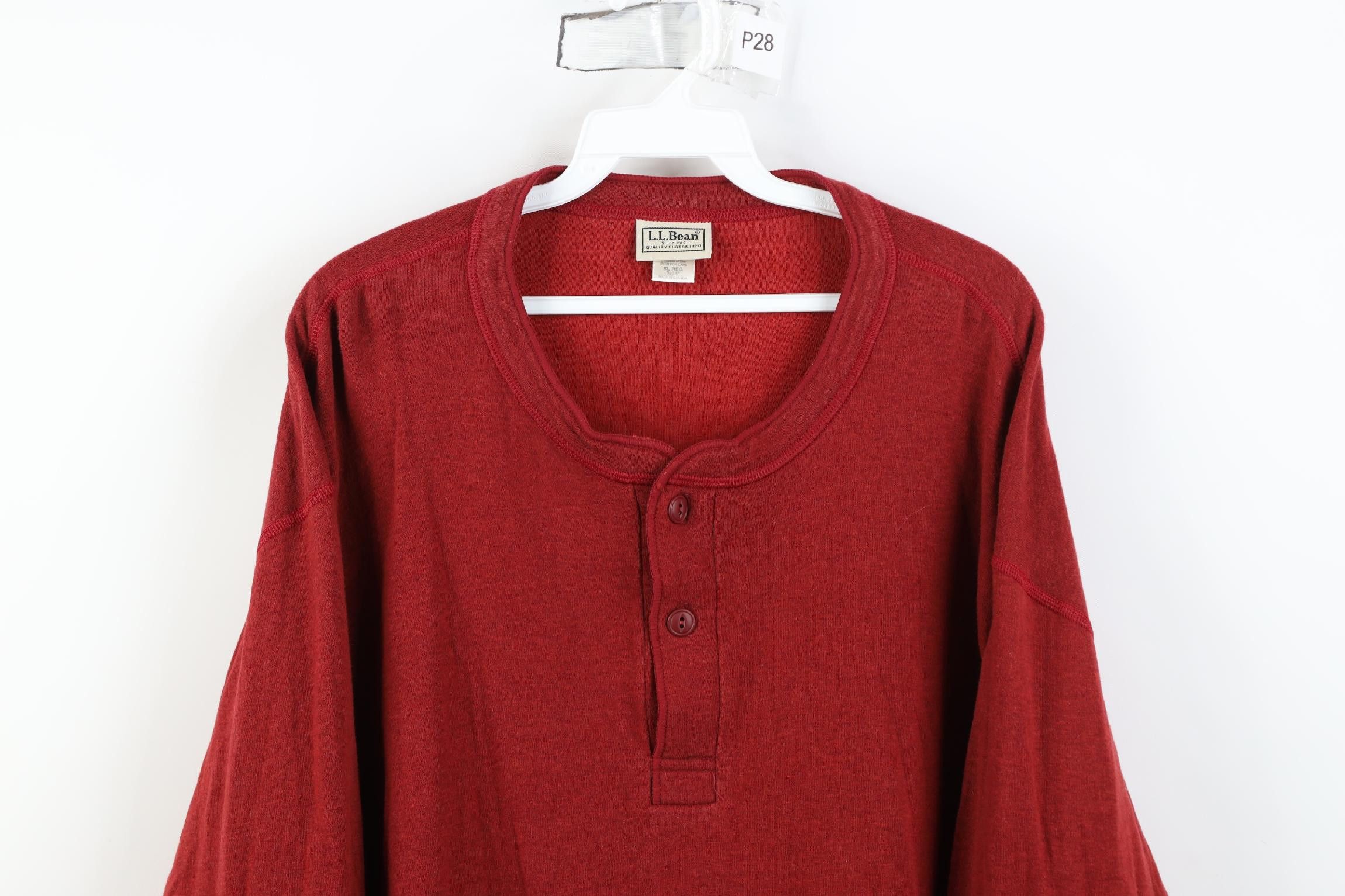 L.L. Bean Vintage 90s LL Bean Rivers Driver Henley Long Sleeve T-Shirt Size US XL / EU 56 / 4 - 2 Thumbnail
