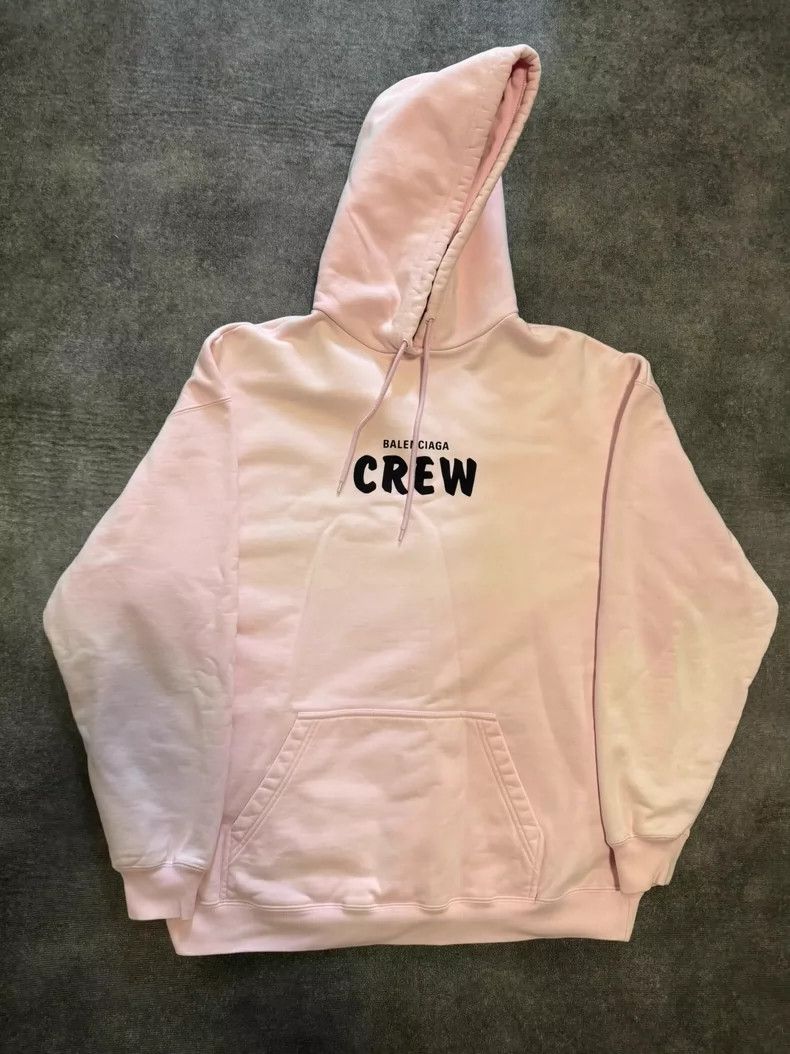 Balenciaga Balenciaga Crew pink logo hoodie Size US S / EU 44-46 / 1 - 1 Thumbnail
