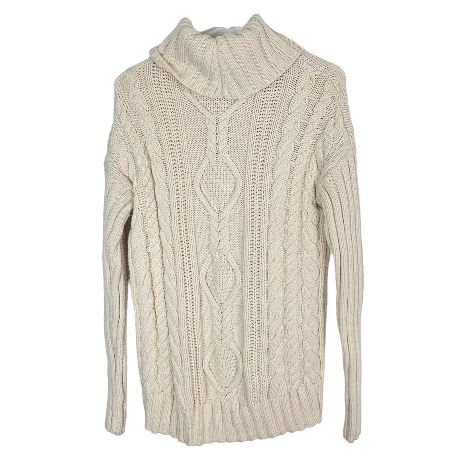 Athleta Athleta Womens Fisherman Turtleneck Wool Sweater Cable Knit Size XS / US 0-2 / IT 36-38 - 8 Thumbnail