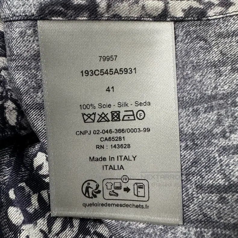 Dior Dior Size 41 Blue silk full logo short-sleeved shirt Size US XS / EU 42 / 0 - 6 Thumbnail