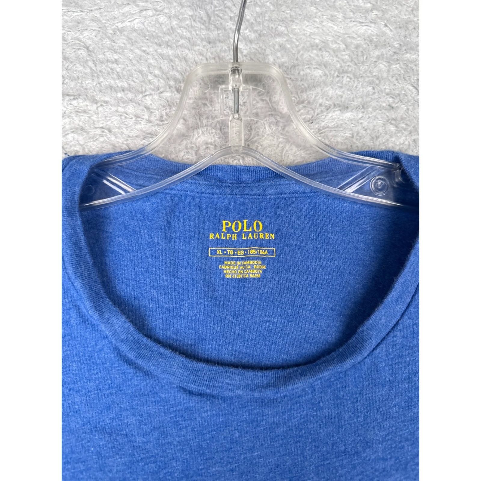 Ralph Lauren Polo Ralph Lauren Shirt Men Extra Large Blue Cotton Crew Neck Short Sleeve Pony Mens Size US XL / EU 56 / 4 - 7 Thumbnail