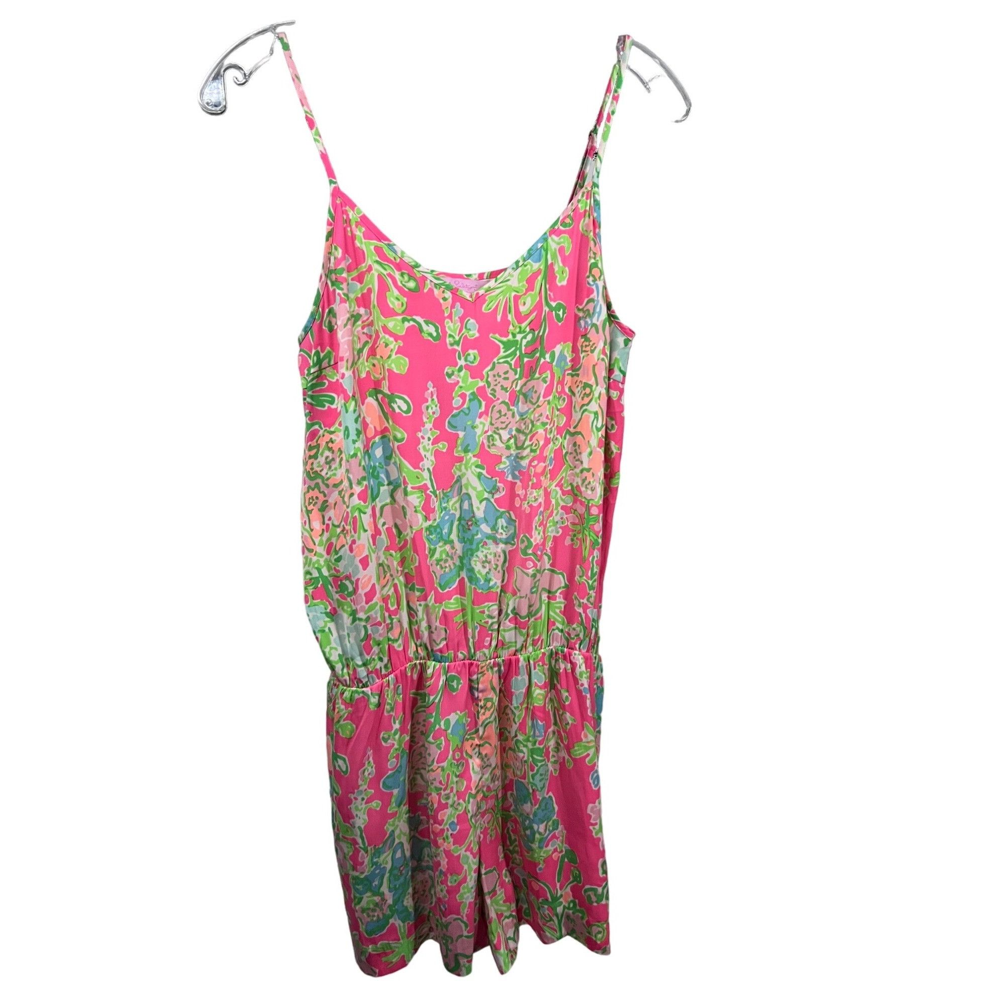 Lilly Pulitzer Lilly Pulitzer Womens Floral Pink Green Jumper Romper Small Size S / US 4 / IT 40 - 1 Thumbnail