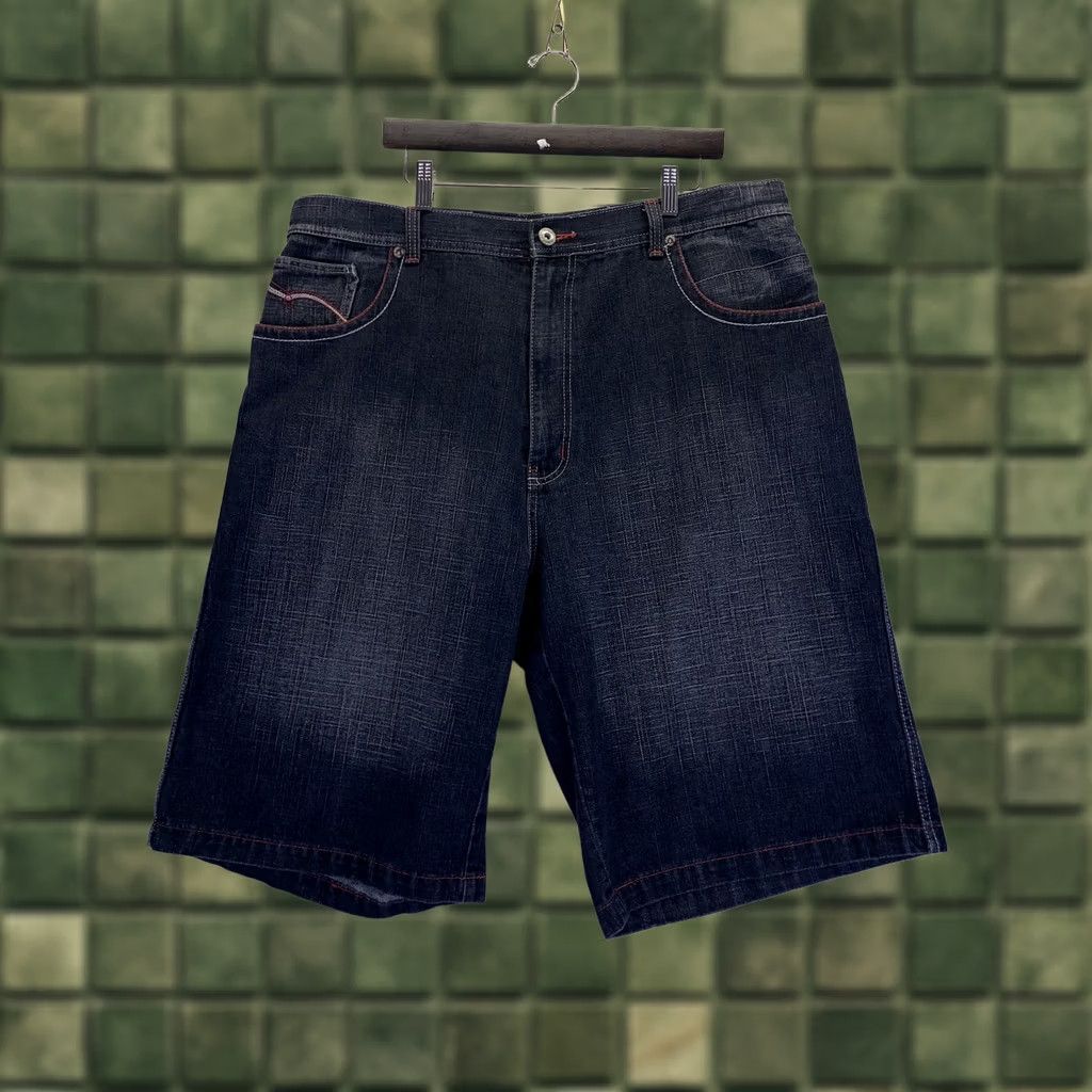 Denime Koman Jeans Embroidered Pockets Blue Cotton Denim Mens Jean Shorts Bermuda Casual Travel Size 44-9429 Mens Size US 44 / EU 60 - 1 Thumbnail