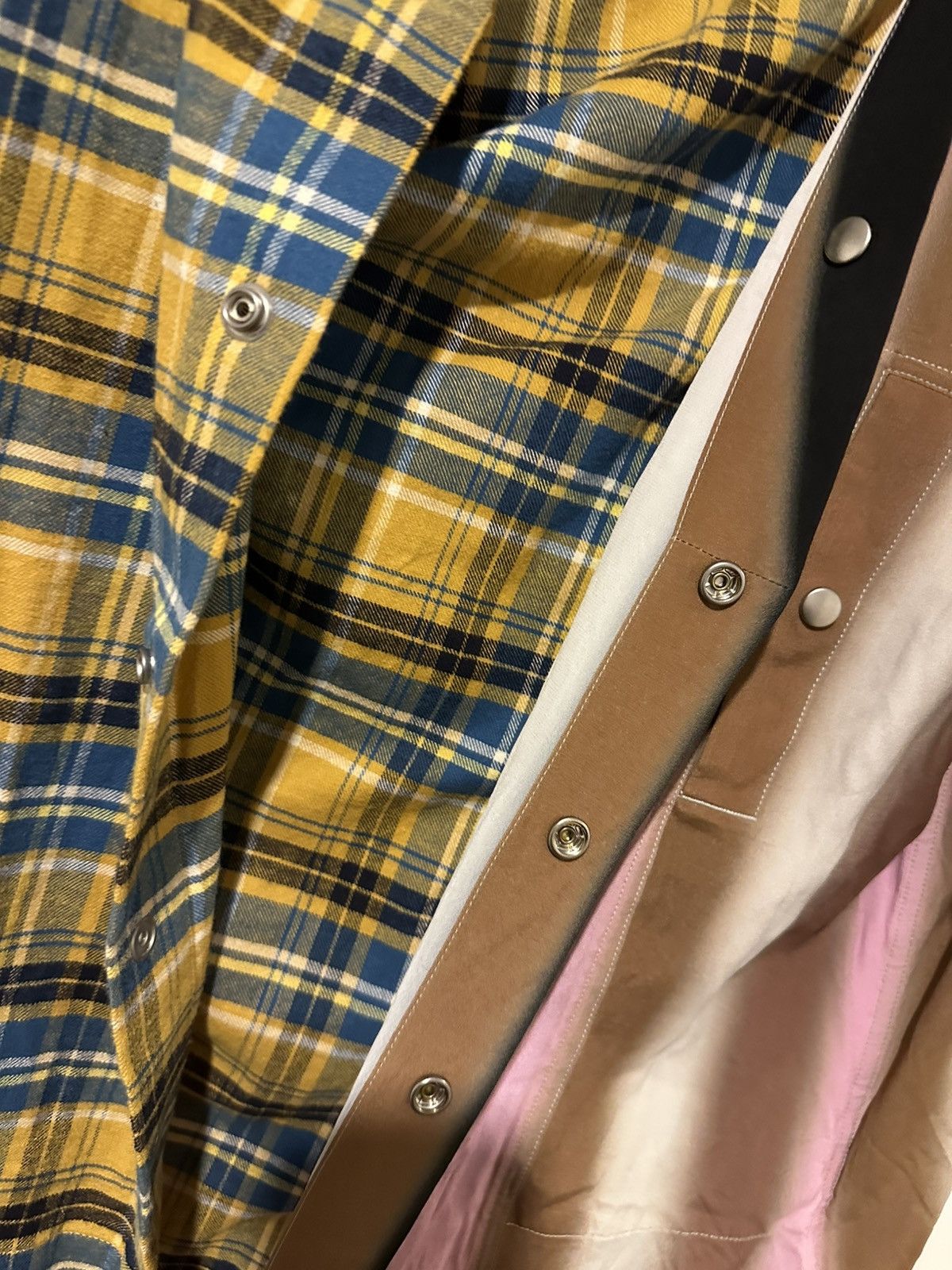 Rick Owens Rick owens FW21 plaid half flannel Size US L / EU 52-54 / 3 - 5 Thumbnail