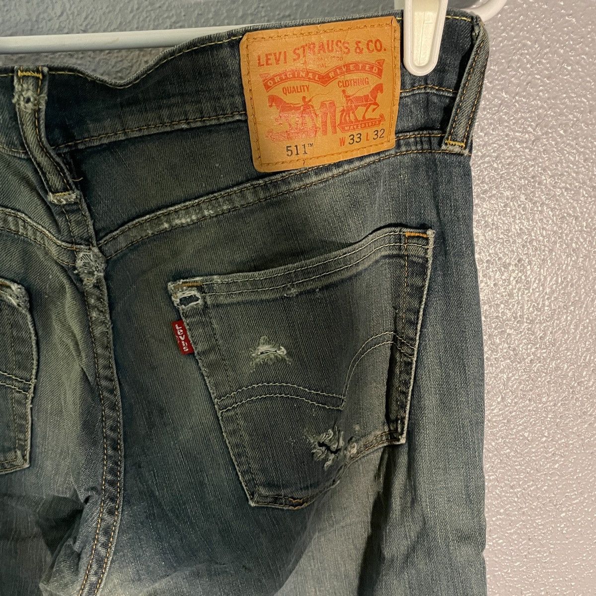 Levi's × Vintage Levi’s 511 Blue Paint Splattered Jeans Men’s Size 33x32 Size US 33 - 6 Thumbnail